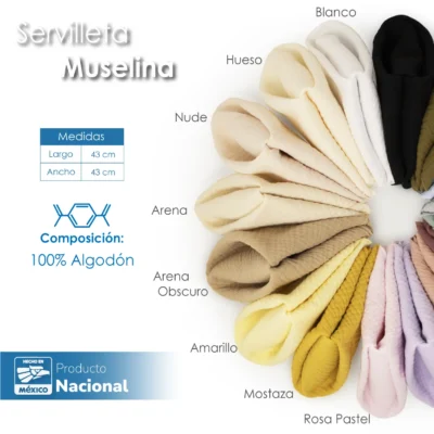 Servilleta Muselina 43x43 cm Arena Obscuro: imagen 7