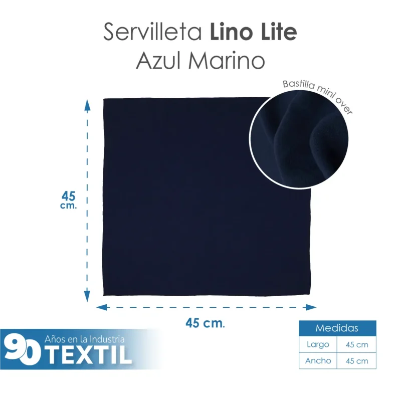 Servilleta Lino Lite 45x45 cm Azul Marino