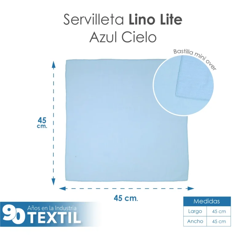Servilleta Lino Lite 45x45 cm Azul Cielo