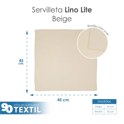 Servilleta Lino Lite 45x45 cm Beige: imagen 2