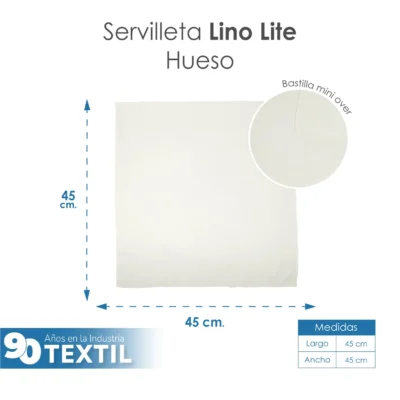 Servilleta Lino Lite 45x45 cm Hueso: imagen 2