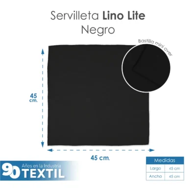 Servilleta Lino Lite 45x45 cm Negro: imagen 2
