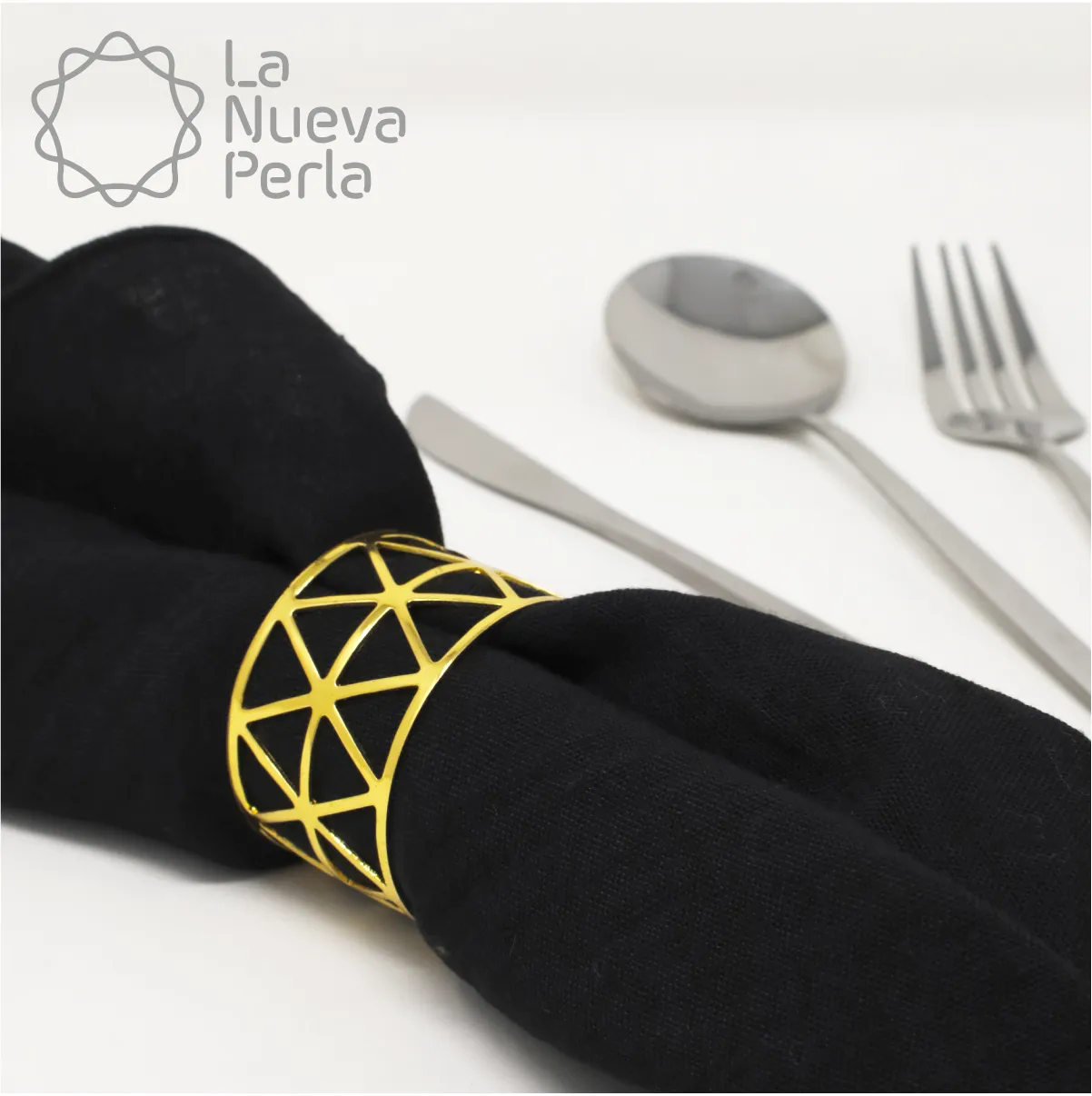 Servilleta Lino Lite 45x45 cm Negro: imagen 1