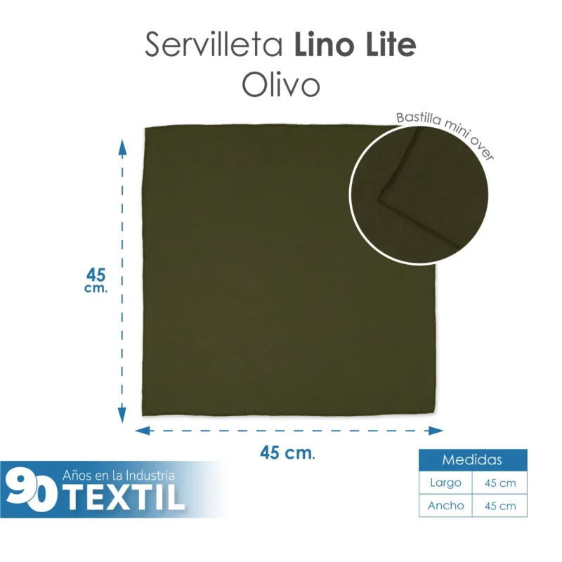 Servilleta Lino Lite 45x45 cm Olivo