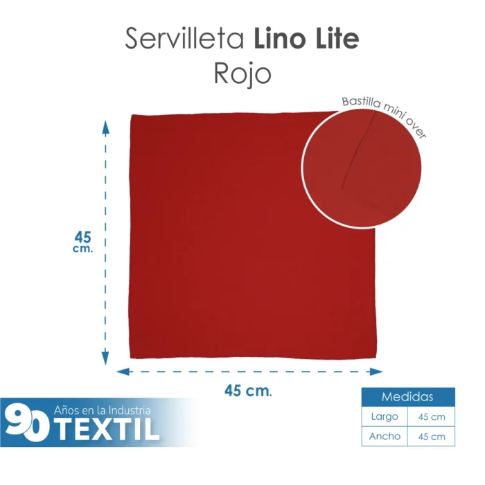 Servilleta Lino Lite 45x45 cm Rojo