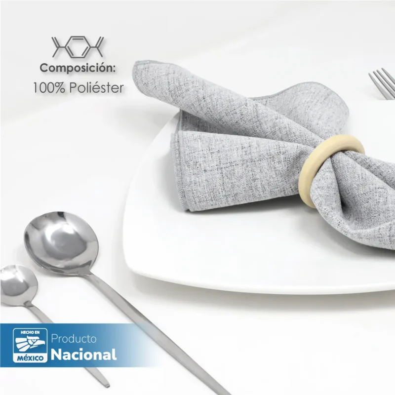 Servilleta Lino Marroquí Gris Perla 100% Poliéster