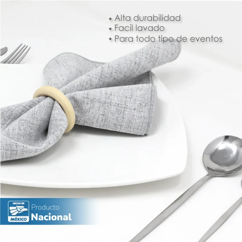 Servilleta Lino Marroquí Gris Perla 100% Poliéster