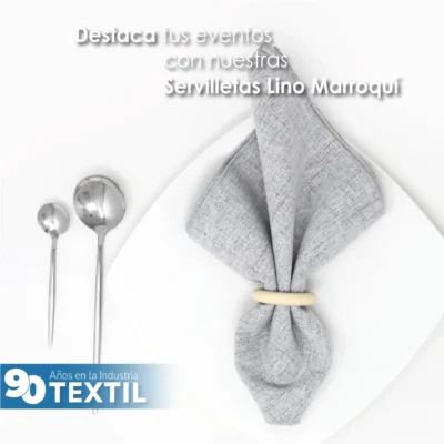 Servilleta Lino Marroquí Gris Perla 100% Poliéster: imagen 4