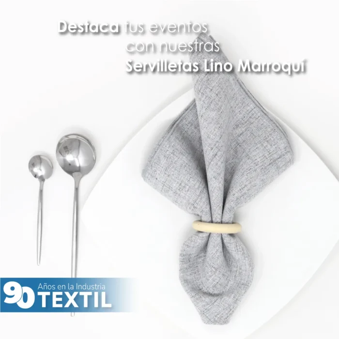 Servilleta Lino Marroquí Gris Perla 100% Poliéster