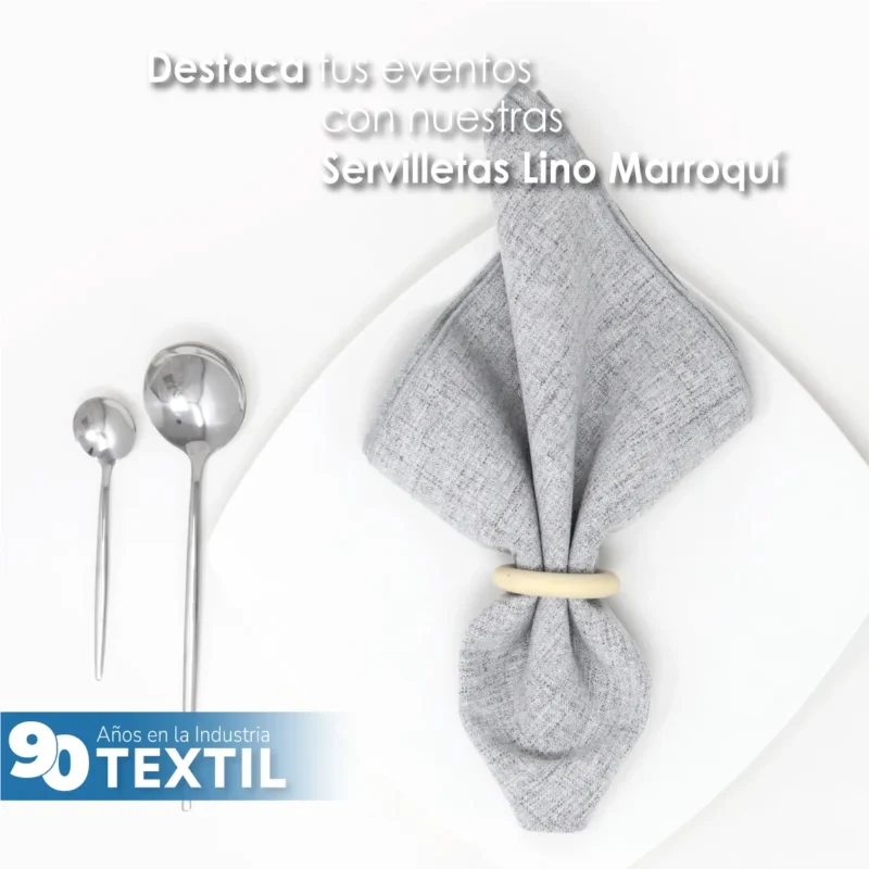 Servilleta Lino Marroquí Gris Perla 100% Poliéster