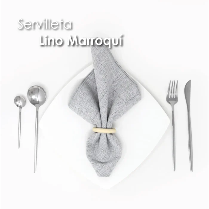 Servilleta Lino Marroquí Gris Perla 100% Poliéster