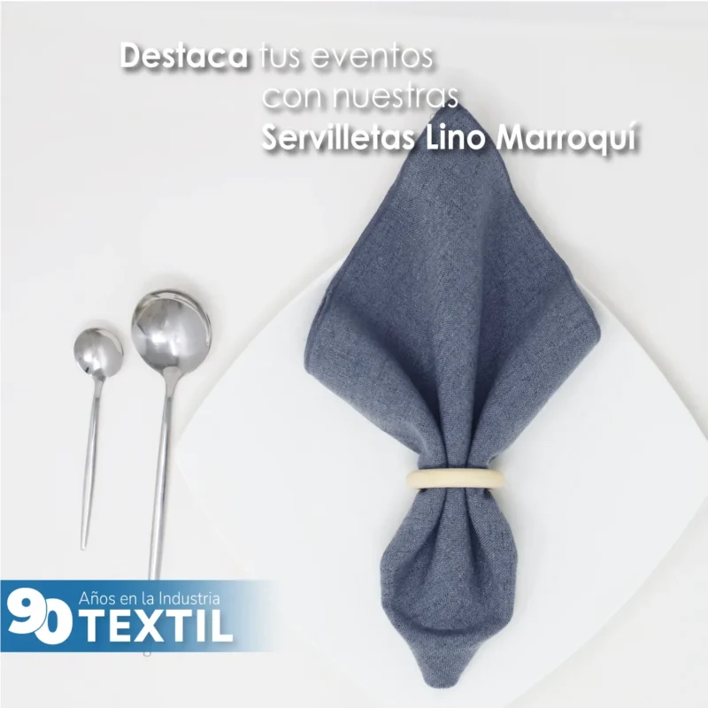 Servilleta Lino Marroquí Acero 100% Poliéster