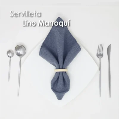 Servilleta Lino Marroquí Acero 100% Poliéster: imagen 6