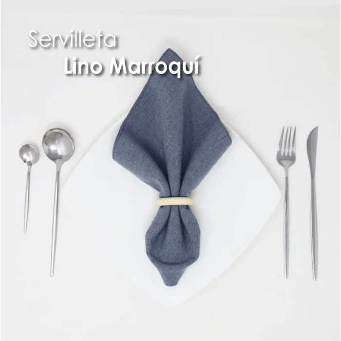 Servilleta Lino Marroquí Acero 100% Poliéster