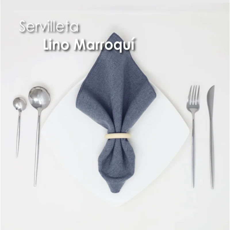 Servilleta Lino Marroquí Acero 100% Poliéster