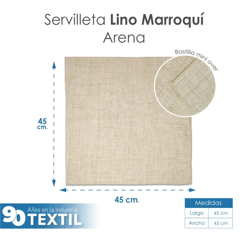 Servilleta Lino Marroquí Arena 100% Poliéster