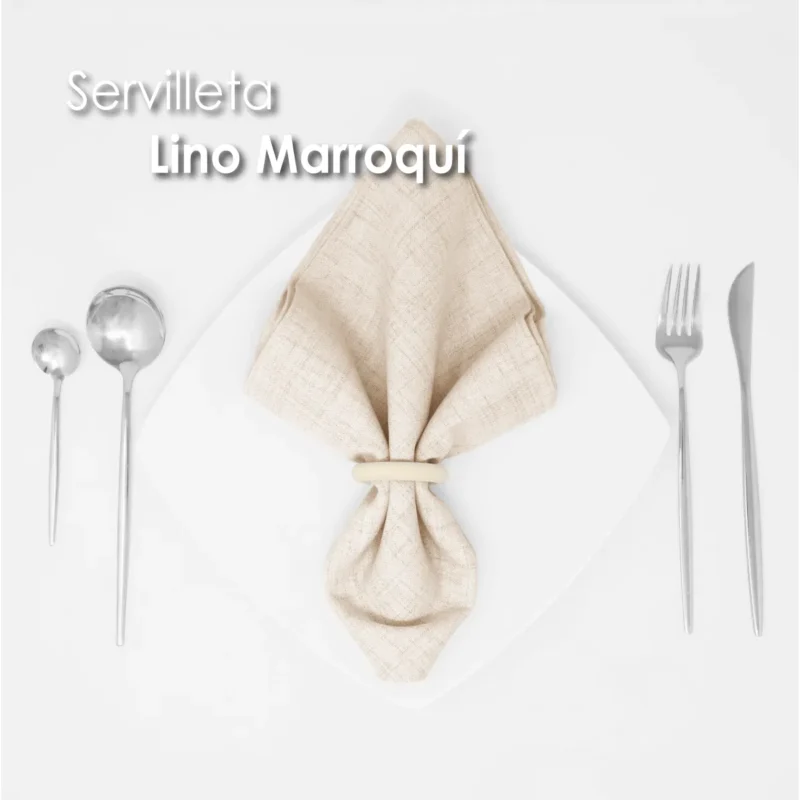 Servilleta Lino Marroquí Arena Caribe 100% Poliéster
