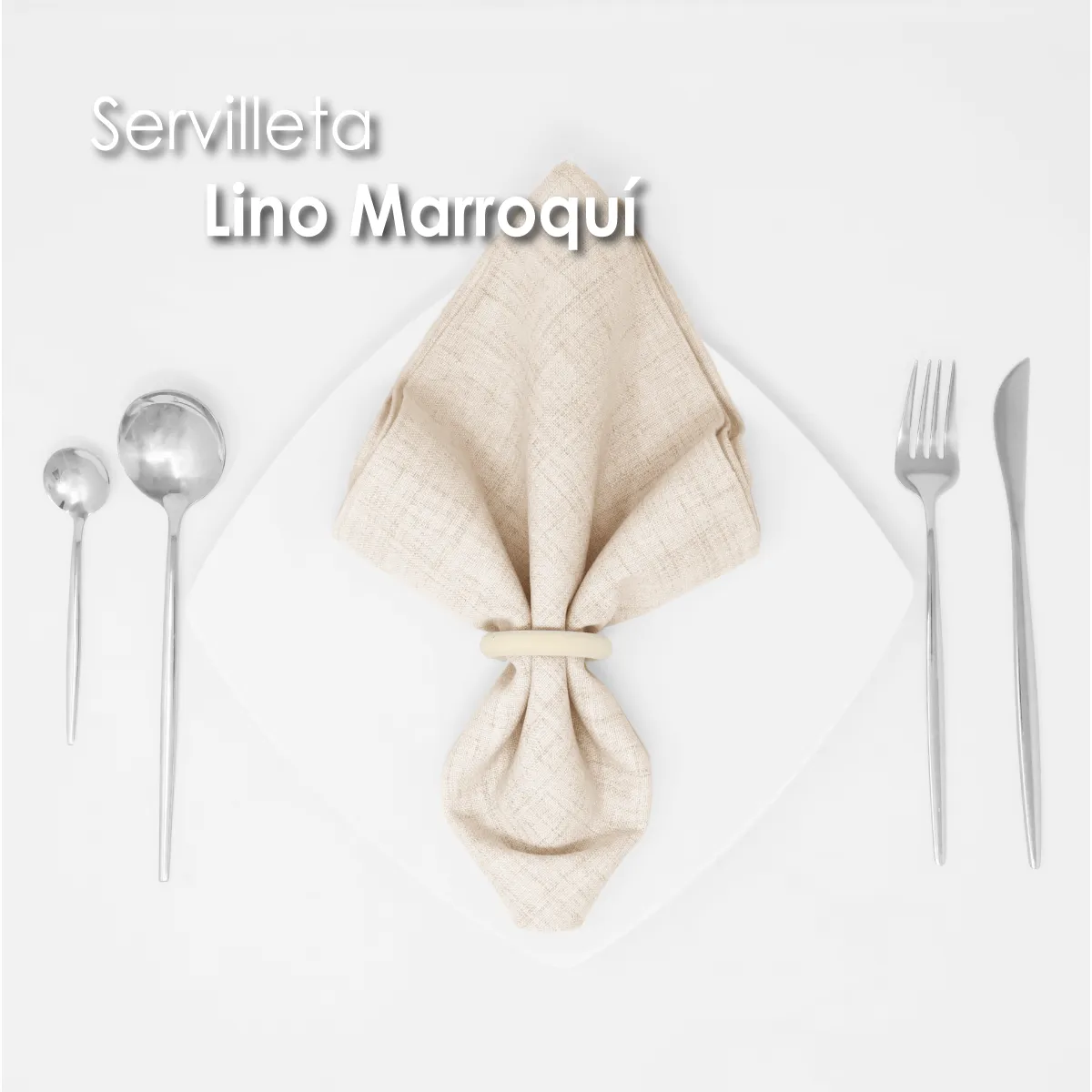 Servilleta Lino Marroquí Arena Caribe 100% Poliéster: imagen 6