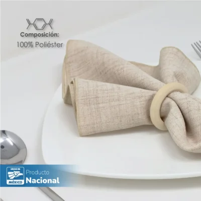 Servilleta Lino Marroquí Beige 100% Poliéster: imagen 3