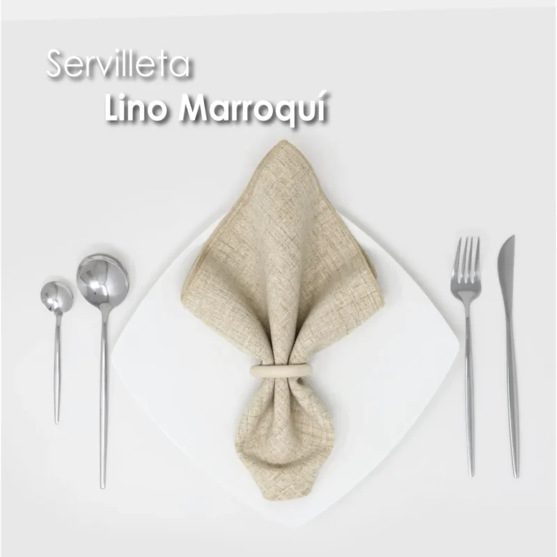 Servilleta Lino Marroquí Beige 100% Poliéster