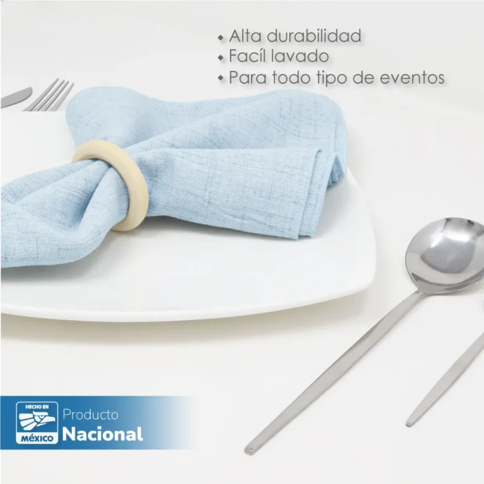 Servilleta Lino Marroquí Celeste 100% Poliéster