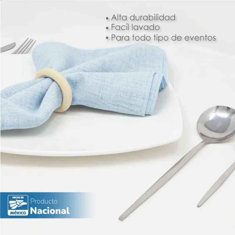 Servilleta Lino Marroquí Celeste 100% Poliéster
