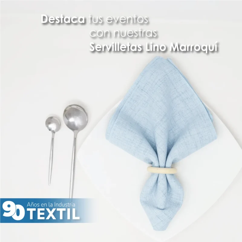 Servilleta Lino Marroquí Celeste 100% Poliéster