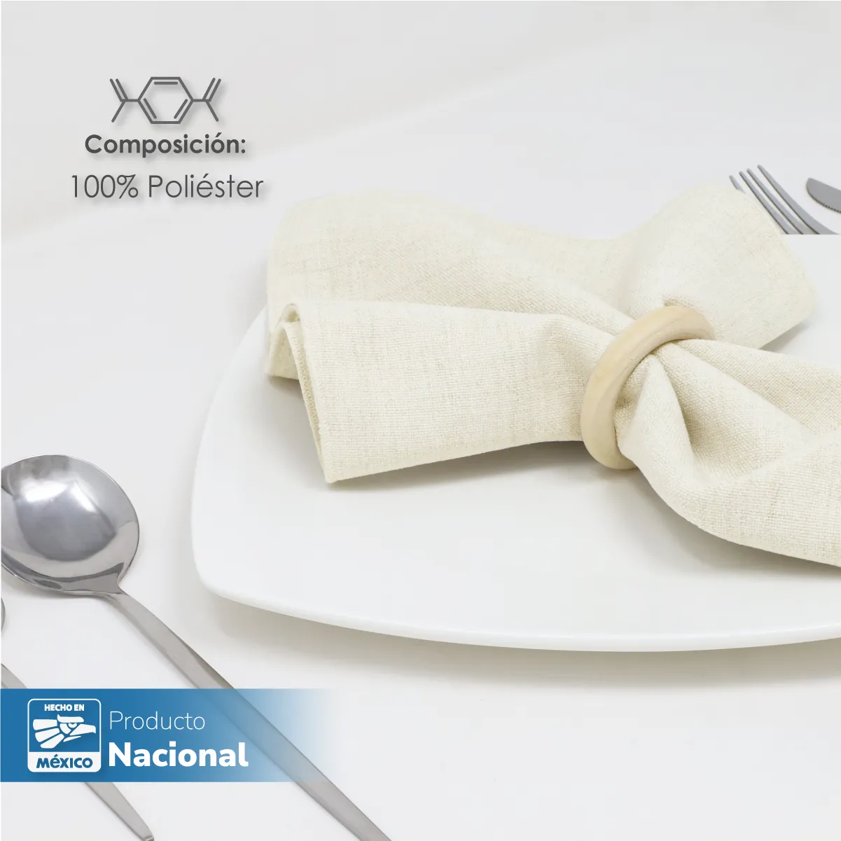 Servilleta Lino Marroquí Crudo 100% Poliéster: imagen 3