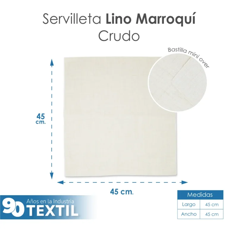 Servilleta Lino Marroquí Crudo 100% Poliéster