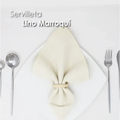 Servilleta Lino Marroquí Crudo 100% Poliéster: imagen 6