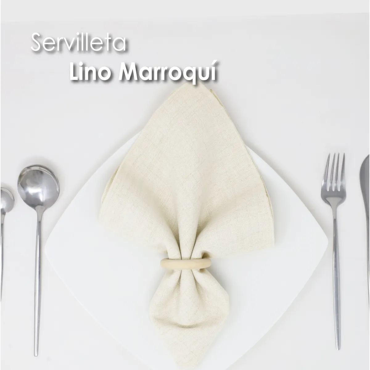 Servilleta Lino Marroquí Crudo 100% Poliéster: imagen 6