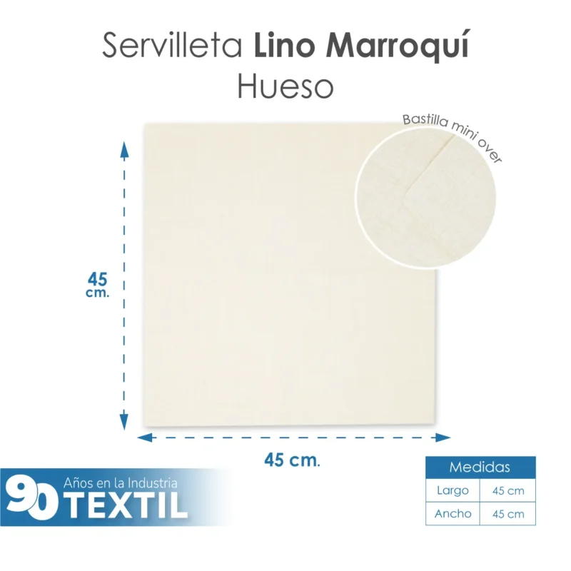 Servilleta Lino Marroquí Hueso 100% Poliéster