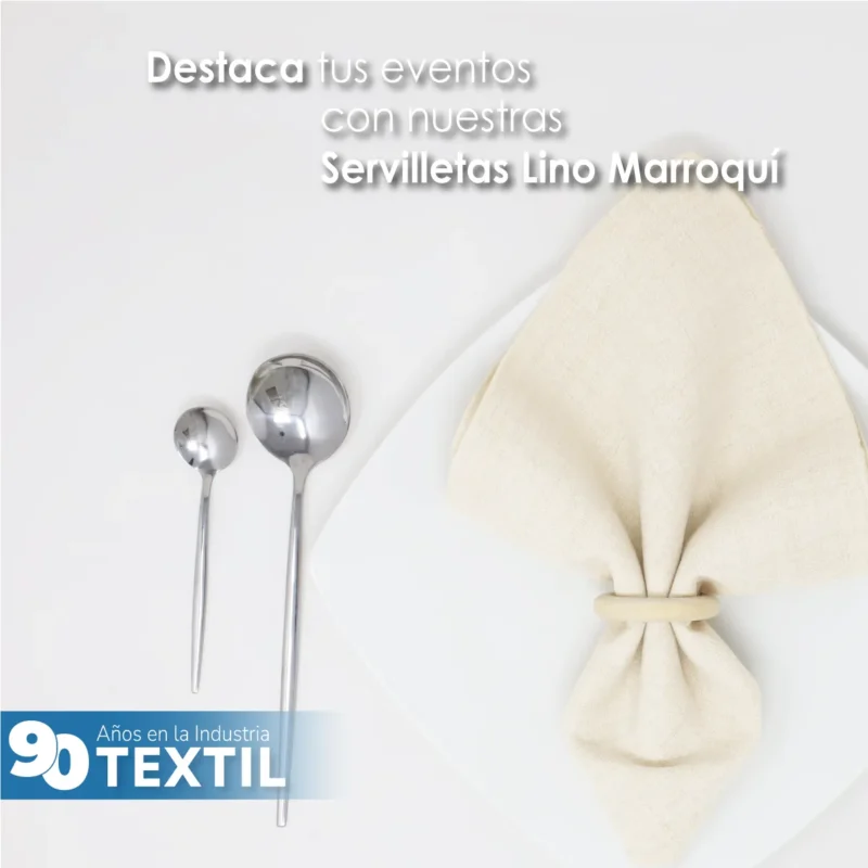 Servilleta Lino Marroquí Hueso 100% Poliéster