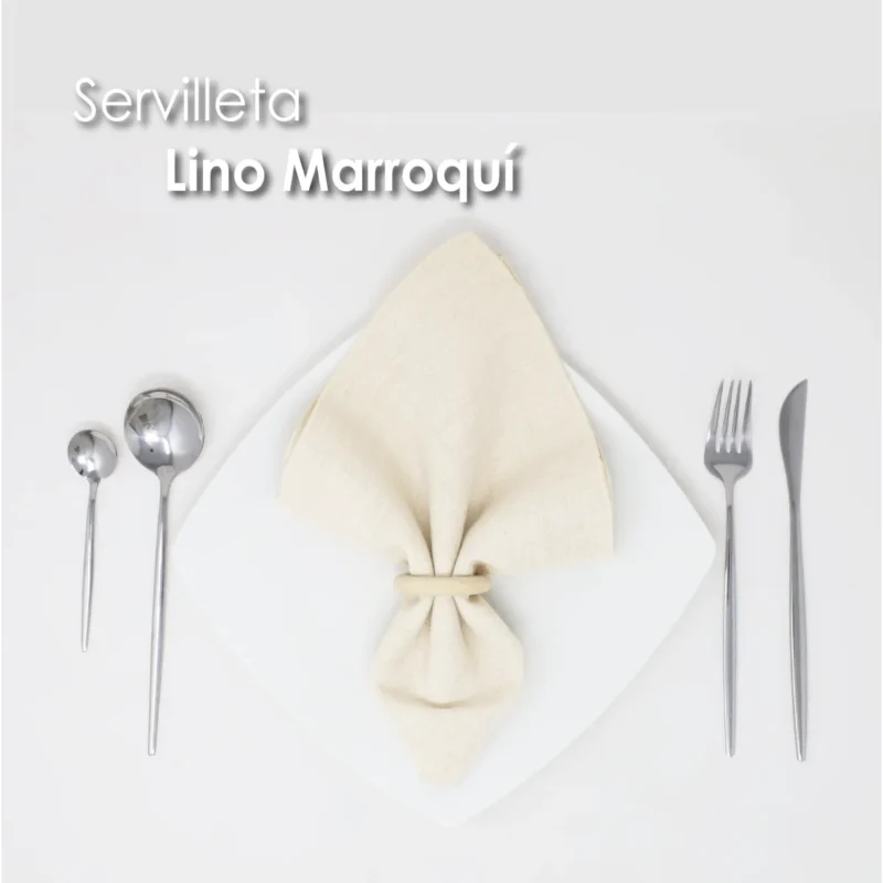 Servilleta Lino Marroquí Hueso 100% Poliéster