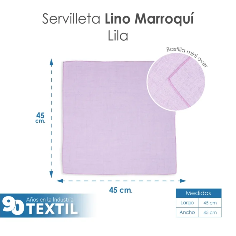 Servilleta Lino Marroquí Lila 100% Poliéster