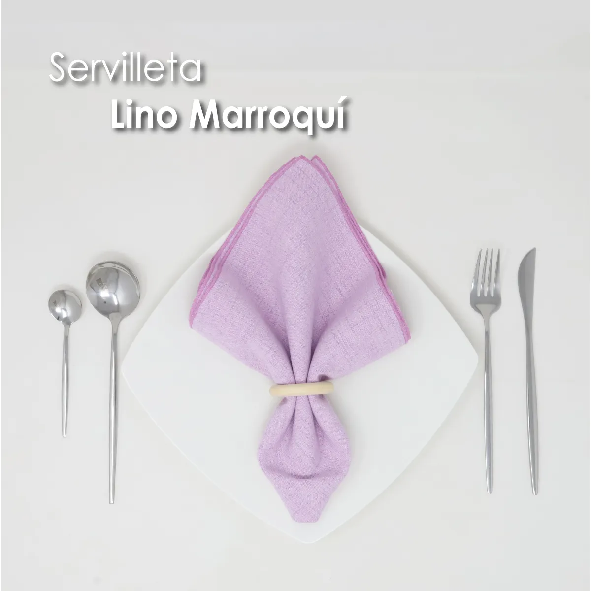 Servilleta Lino Marroquí Lila 100% Poliéster: imagen 6