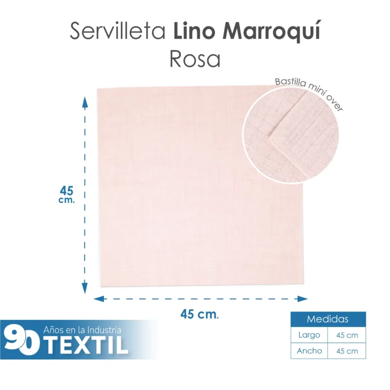Servilleta Lino Marroquí Rosa 100% Poliéster