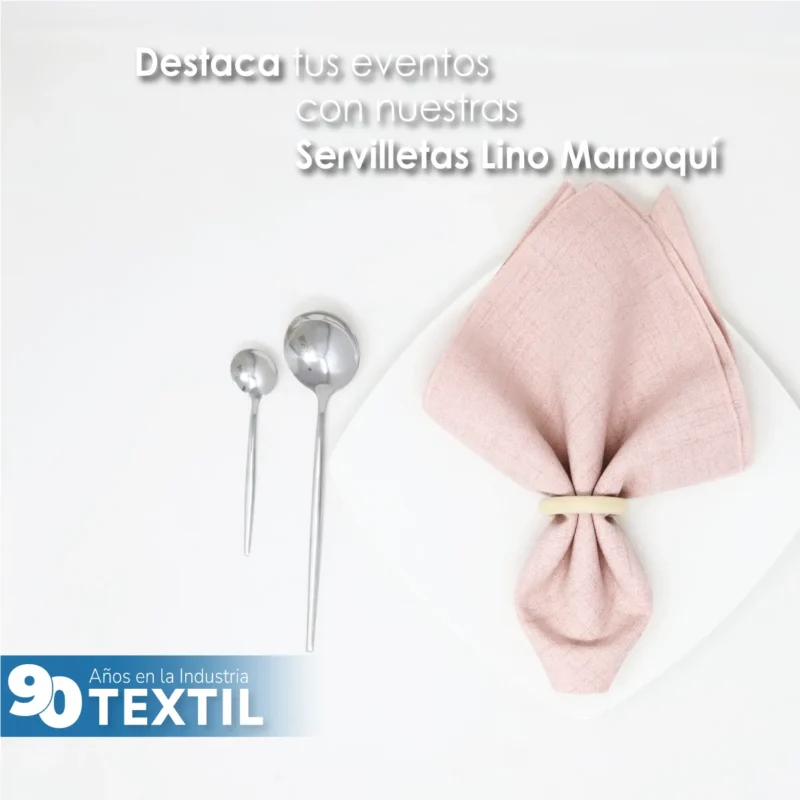 Servilleta Lino Marroquí Rosa 100% Poliéster