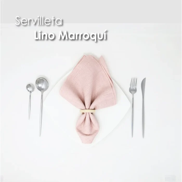 Servilleta Lino Marroquí Rosa 100% Poliéster