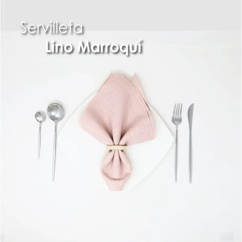 Servilleta Lino Marroquí Rosa 100% Poliéster