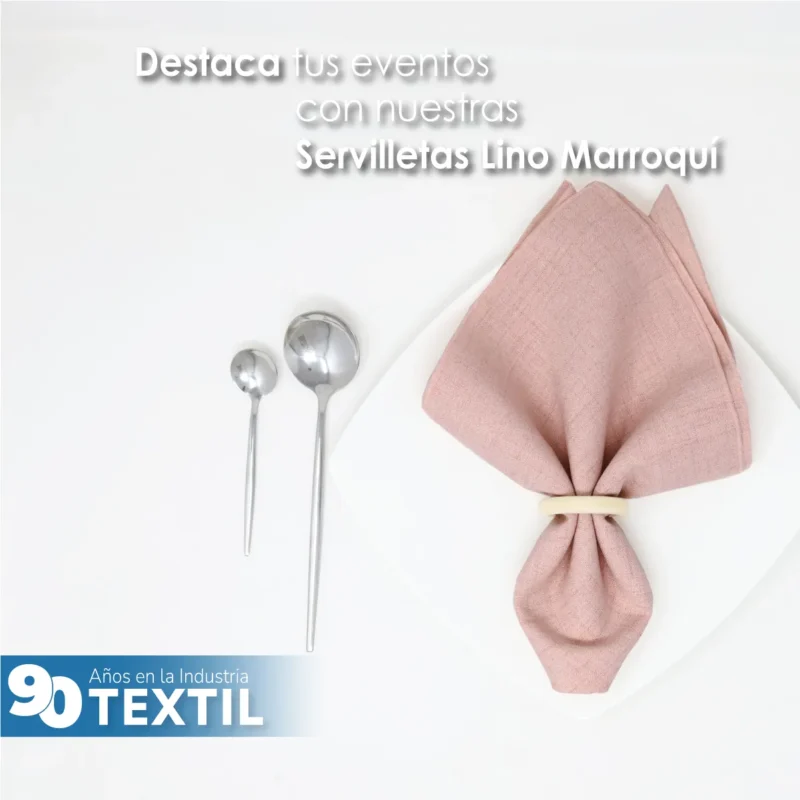 Servilleta Lino Marroquí Rosa Pastel 100% Poliéster