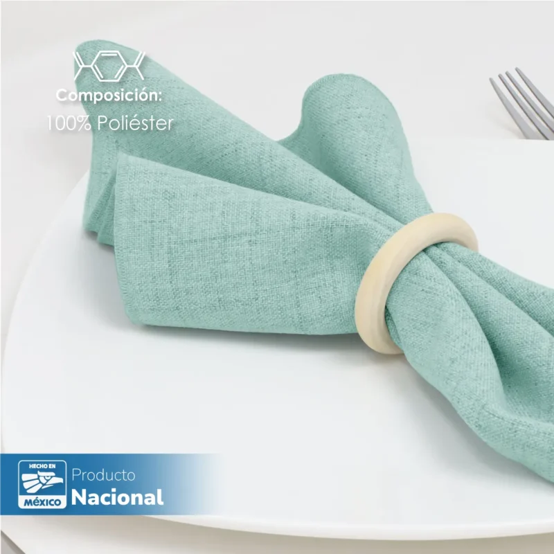 Servilleta Lino Marroquí Verde Aqua 100% Poliéster