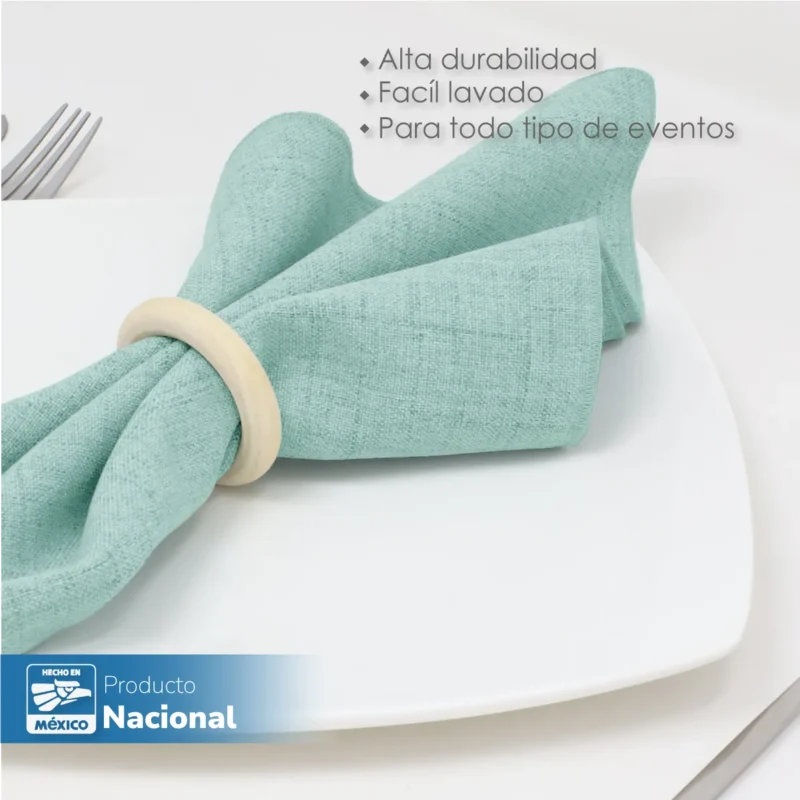 Servilleta Lino Marroquí Verde Aqua 100% Poliéster