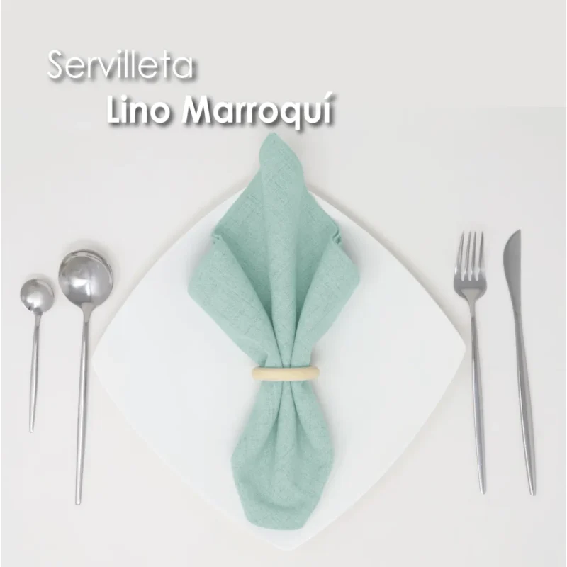 Servilleta Lino Marroquí Verde Aqua 100% Poliéster