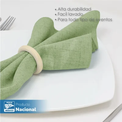 Servilleta Lino Marroquí Verde Aguacate 100% Poliéster: imagen 5