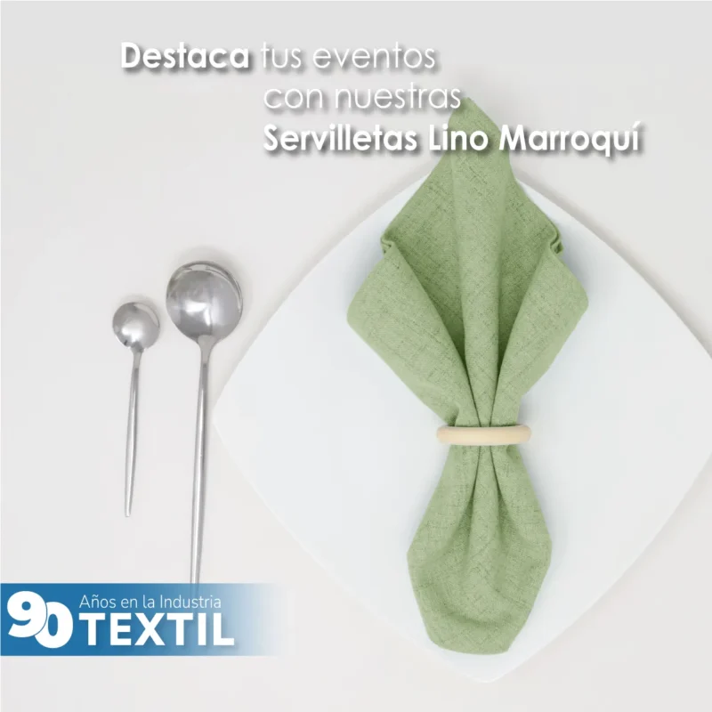 Servilleta Lino Marroquí Verde Aguacate 100% Poliéster