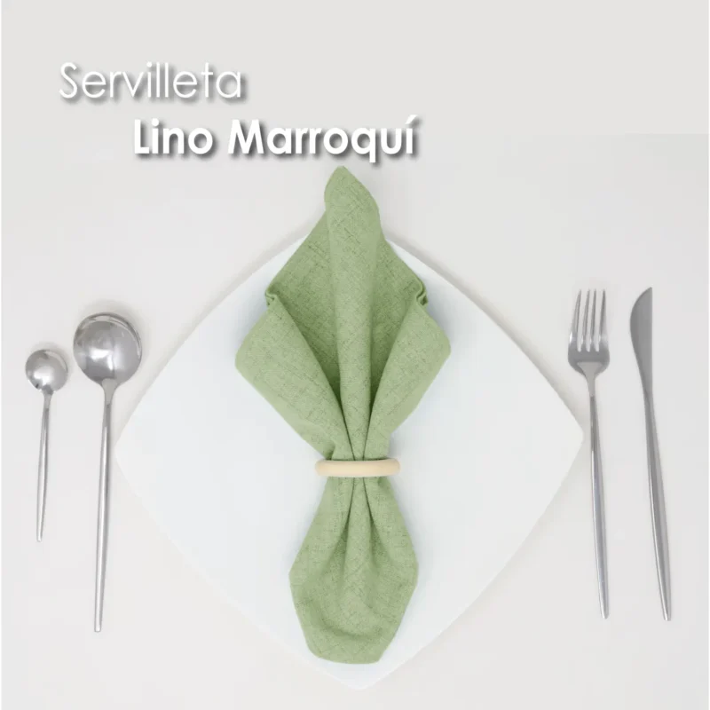 Servilleta Lino Marroquí Verde Aguacate 100% Poliéster