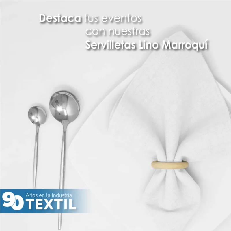 Servilleta Lino Marroquí Blanco 100% Poliéster