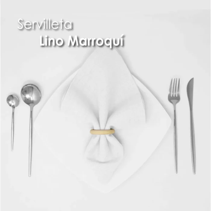Servilleta Lino Marroquí Blanco 100% Poliéster