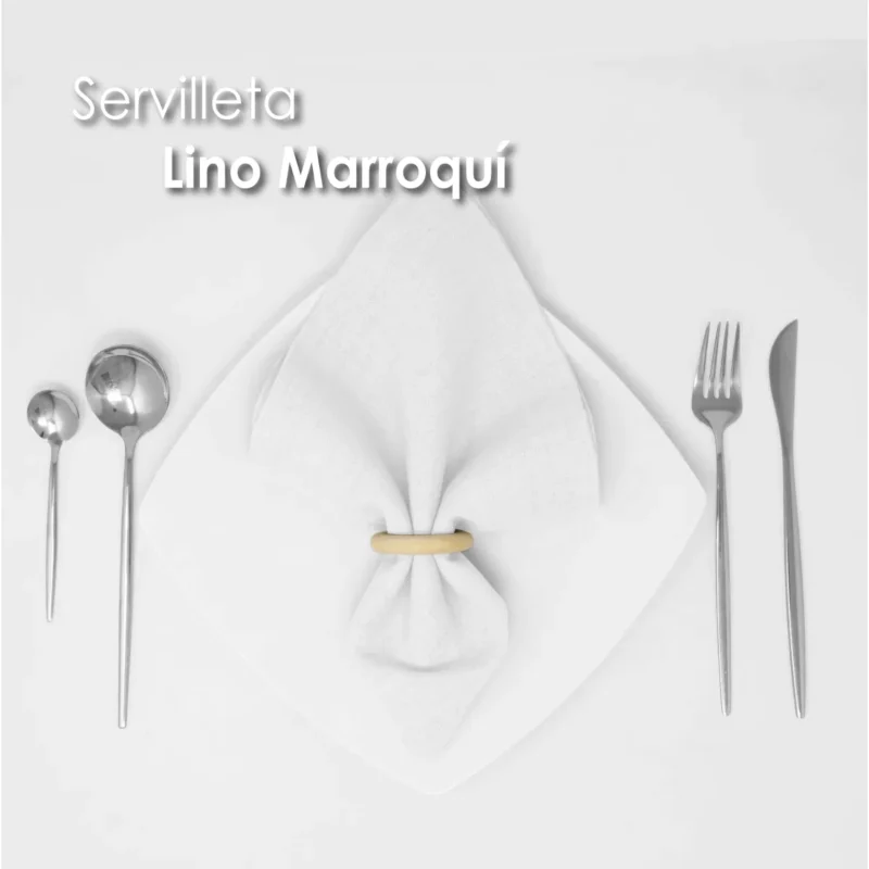 Servilleta Lino Marroquí Blanco 100% Poliéster